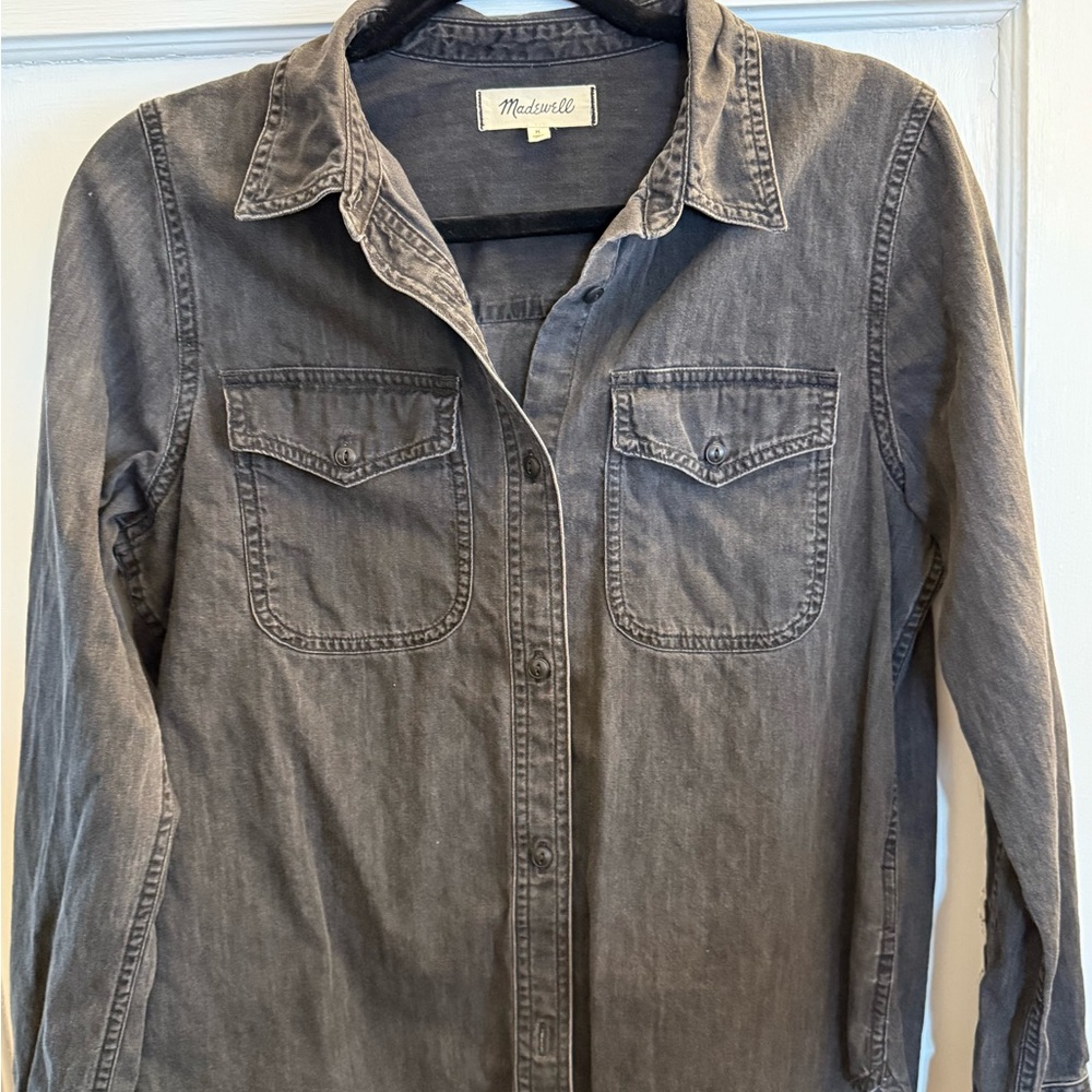 Madewell Black Button-Up Shirt